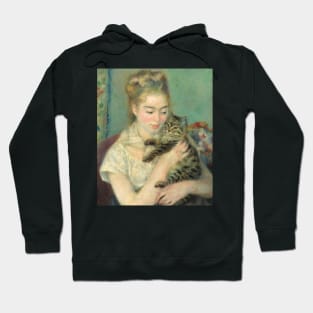 Woman with a Cat by Auguste Renoir Hoodie